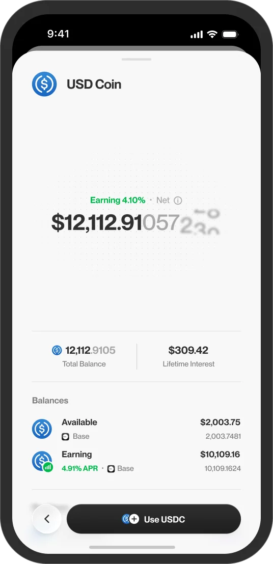 earning interface